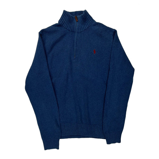 Polo By Ralph Lauren 1/4 Zip - Medium Blue Cotton