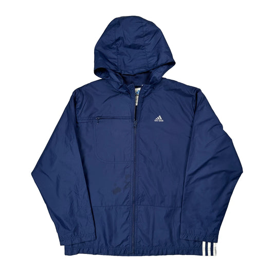 Adidas Windbreaker - Large Blue Polyester