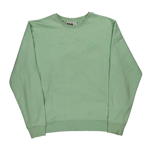 Fila Sweatshirt - Large Green Cotton Blend