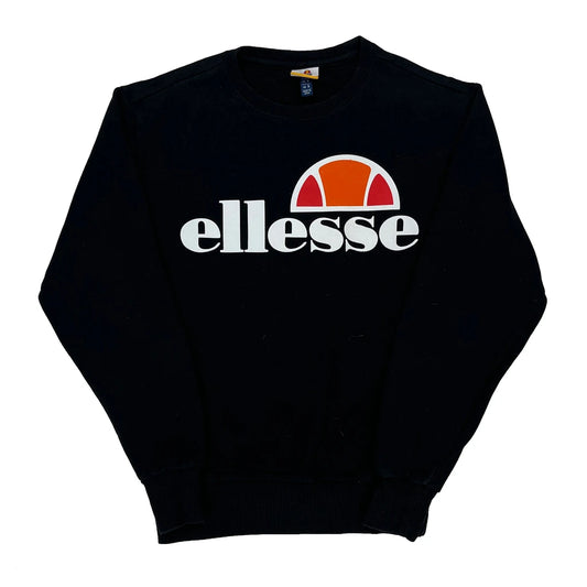 Ellesse Spellout Sweatshirt - Small Black Cotton