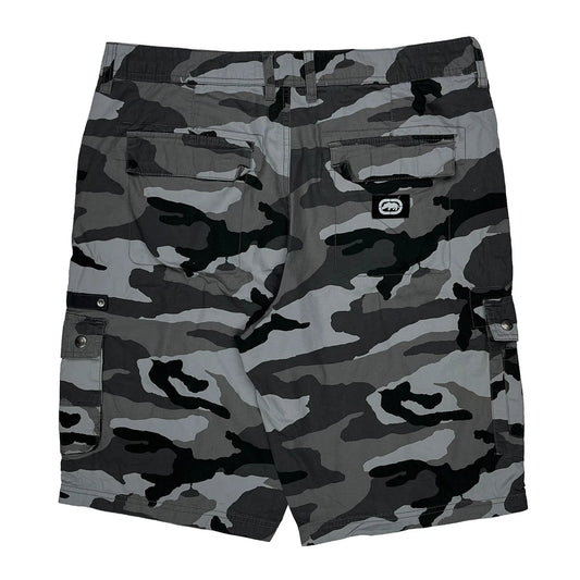 Vintage Ecko Unltd Camo Cargo Shorts - 35W 10L Grey Cotton