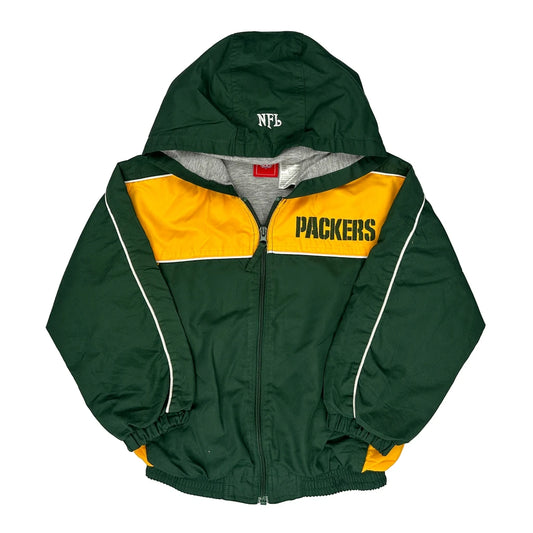 Age 7 Green Bay Packers Nfl Windbreaker - Large Green Polyester