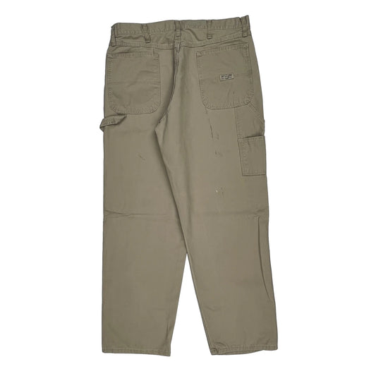 Wrangler Carpenter Trousers - 34W 32L Khaki Cotton