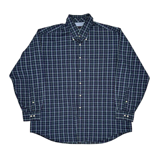 Tommy Hilfiger Checked Shirt - XL Blue Cotton