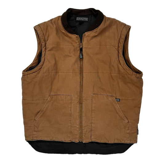 Dakota Grizzly Gilet - Large Brown Cotton