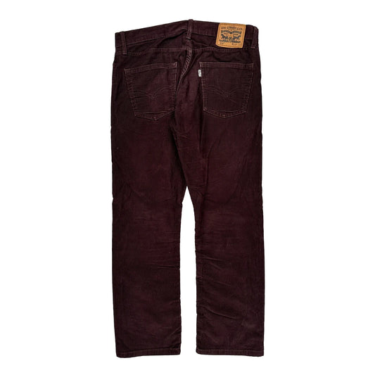 Levis Cord Trousers - 34″ Waist Burgundy Cotton