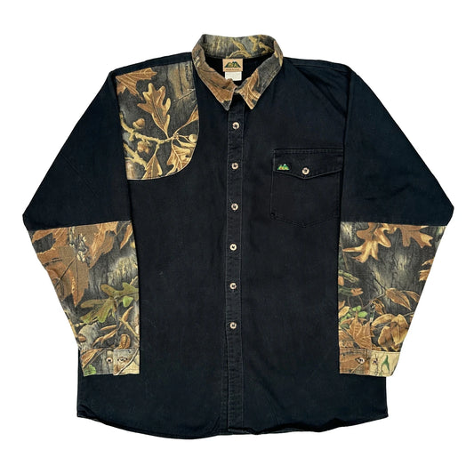 Vintage Made In USA Ideal Camo Flannel Shirt - XL Black Cotton