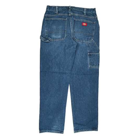 Dickies Double Knee Carpenter Jeans - 32W 32L Blue Cotton
