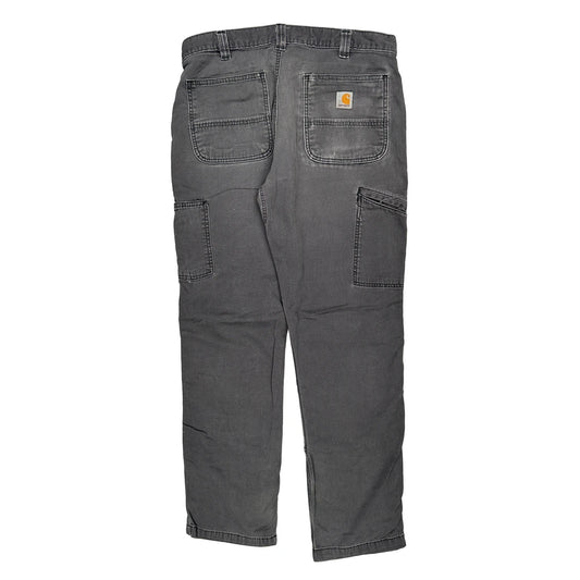 Carhartt Double Knee Cargo Trousers - 34W 32L Grey Cotton