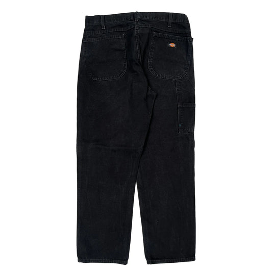 Dickies Carpenter Trousers - 34W 32L Black Cotton