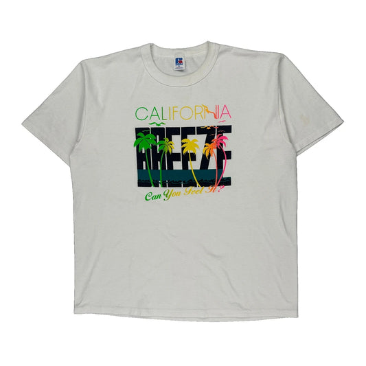 California Breeze Russell Athletic Graphic T-Shirt - XL Multicoloured Cotton