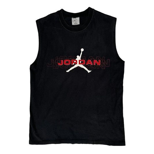 Vintage Made In Canada Jordan Graphic Vest - Medium Black Cotton