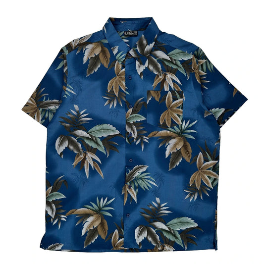 Unbranded Floral Hawaiian Shirt - Large Brown Cotton