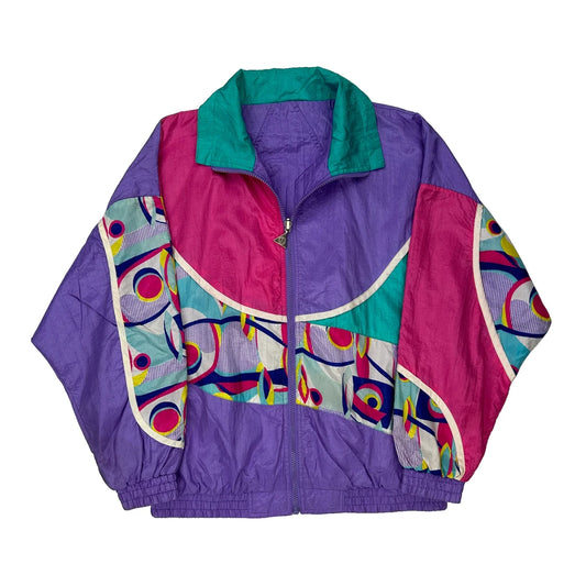 1980'S Unbranded Shell Jacket - Large Multicoloured Polyester