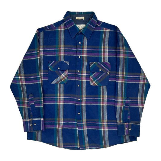 Northwest Territory Checked Flannel Shirt - XL Blue Acrylic