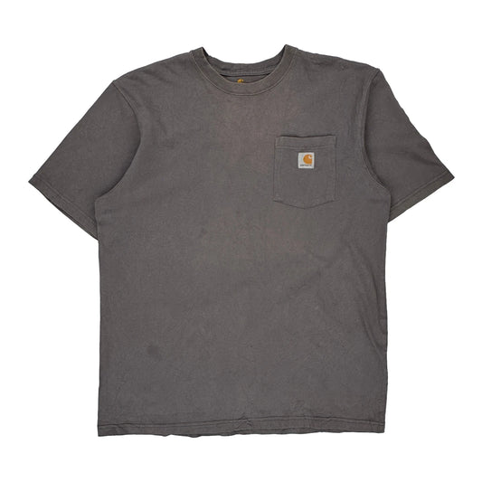 Construction Carhartt Graphic T-Shirt - Large Grey Cotton