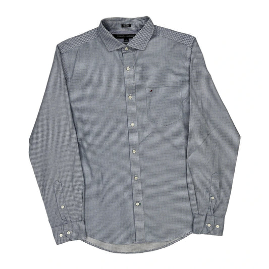 Custom Fit Tommy Hilfiger Checked Shirt - Medium Blue Cotton