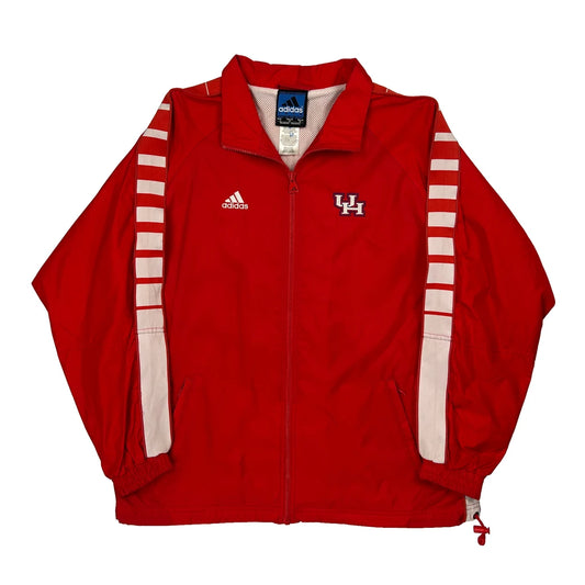 Uh Adidas Striped Track Jacket - Large Red Nylon