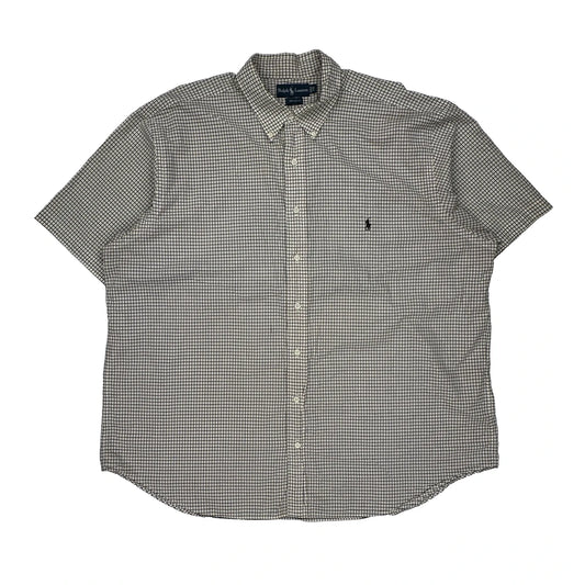 Ralph Lauren Checked Short Sleeve Shirt - 2XL Black Cotton