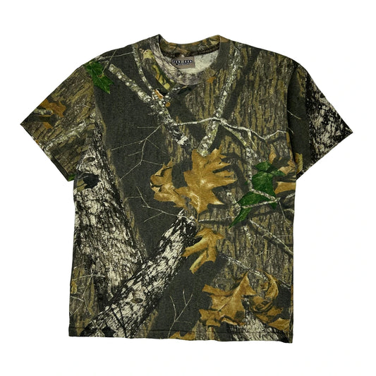 Jerzees Camo T-Shirt - Small Green Cotton