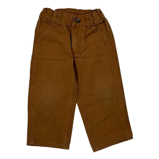 Age 2 Carhartt Double Knee Carpenter Trousers - 2XS Brown Cotton