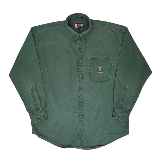 Chaps Ralph Lauren Shirt - Large Green Cotton