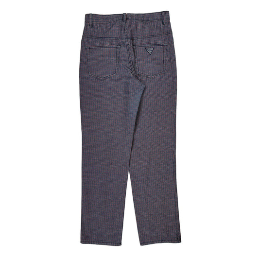 90S Guess Checked Jeans - 28W UK 8 Blue Cotton