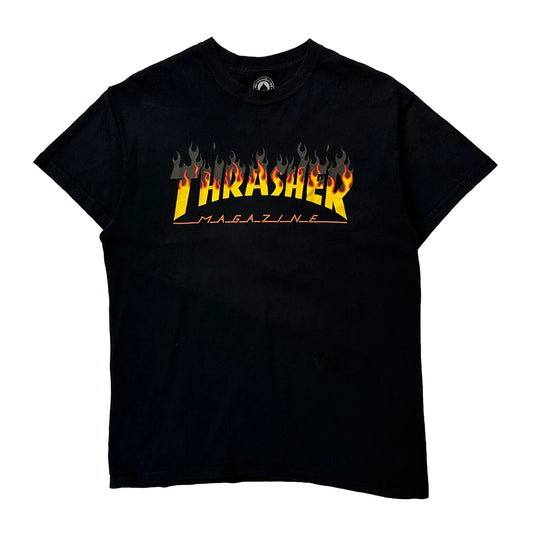 Thrasher Graphic T-Shirt - Medium Black Cotton