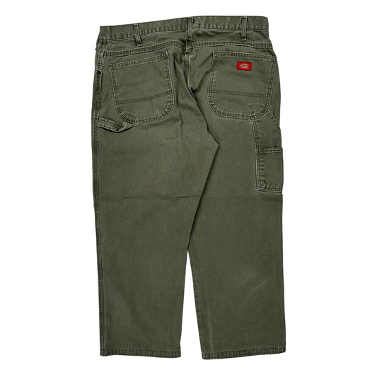 Dickies Carpenter Trousers - 38W 27L Green Cotton