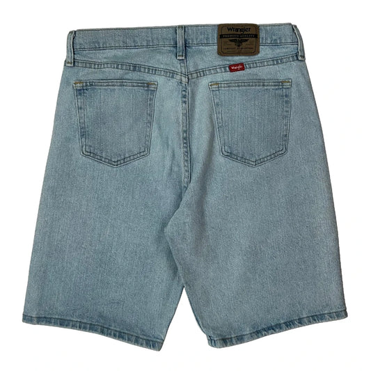 Wrangler Denim Shorts - 32W 10L Light Wash Cotton