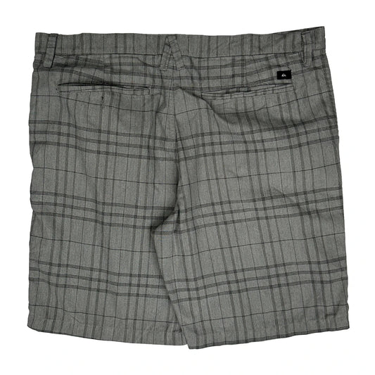 Vintage Quiksilver Checked Chino Shorts - 40W 10L Grey Cotton