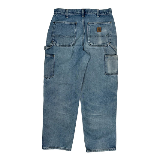Carhartt Double Knee Carpenter Jeans - 33W 30L Blue Cotton