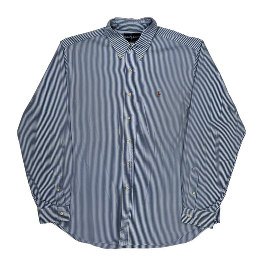 Vintage Ralph Lauren Striped Shirt - XL Blue Cotton