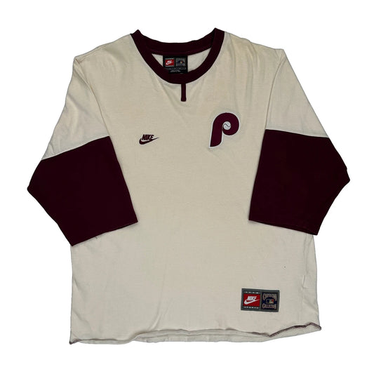 Philadelphia Phillies Nike Mlb Jersey - Large Cream Cotton