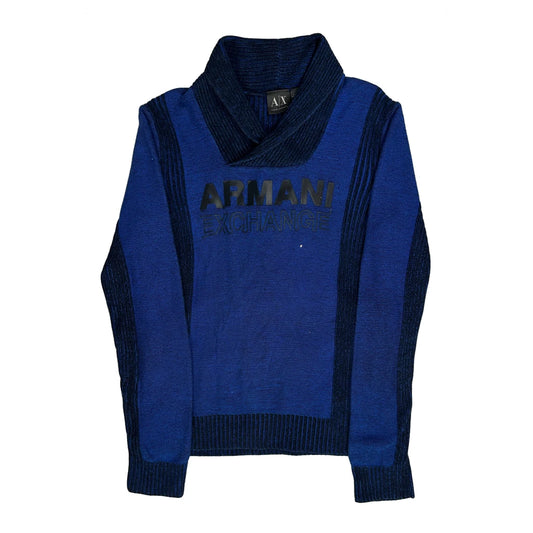 Armani Exchange Collared Sweater - XS Blue Cotton