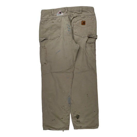Carhartt Double Knee Carpenter Trousers - 36W 31L Khaki Cotton