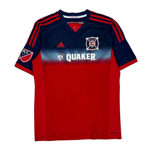 Age 15-16 Chicago Fire Adidas Football Shirt - XL Red Polyester