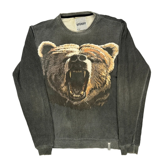 Stussy Graphic Sweatshirt - Small Gray Cotton