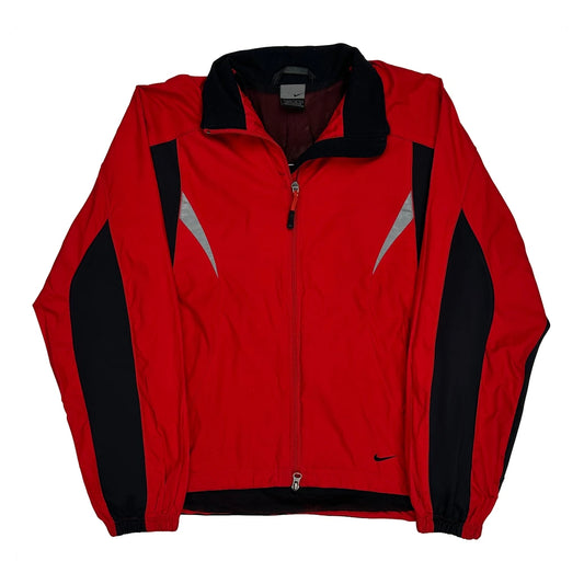 Vintage Nike Track Jacket - Medium Red Polyester