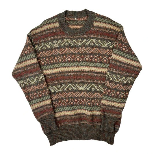 Unbranded Hand Knit Jumper - XL Multicoloured Wool