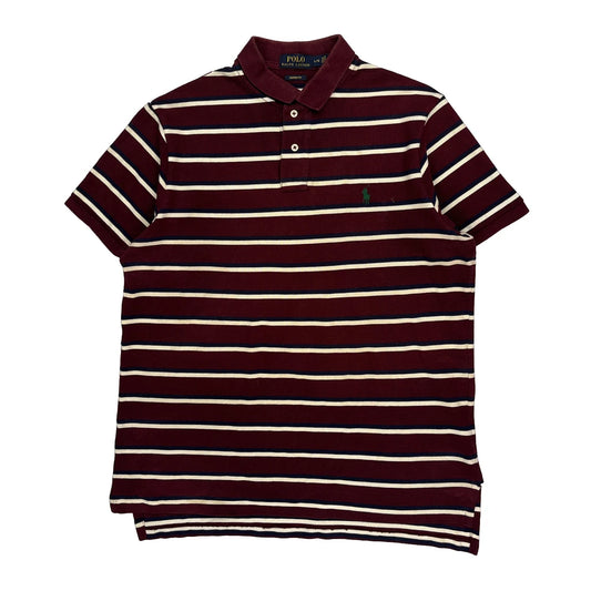 Polo By Ralph Lauren Striped Polo Shirt - Large Blue Cotton