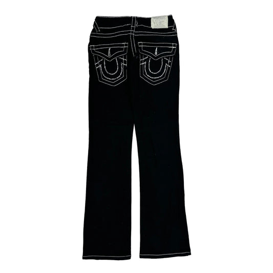 True Religion Contrast Stitch Jeans - 25W US 0 Black Cotton