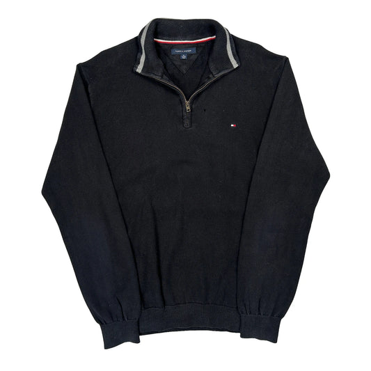 Vintage Tommy Hilfiger 1/4 Zip - XL Black Cotton