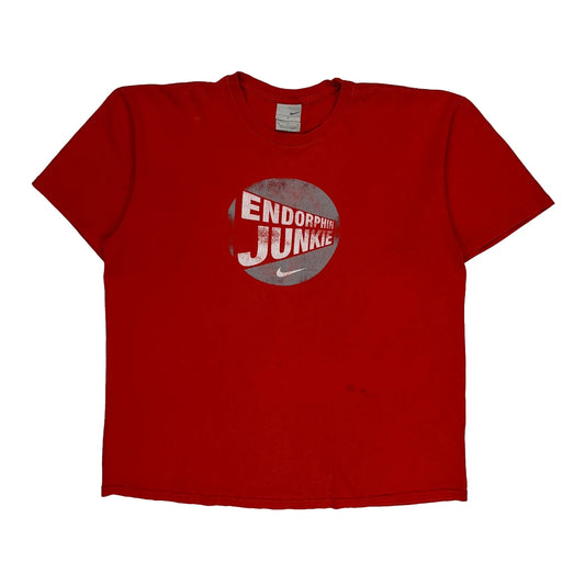 Endorphin Junkie Nike T-Shirt - Large Red Cotton