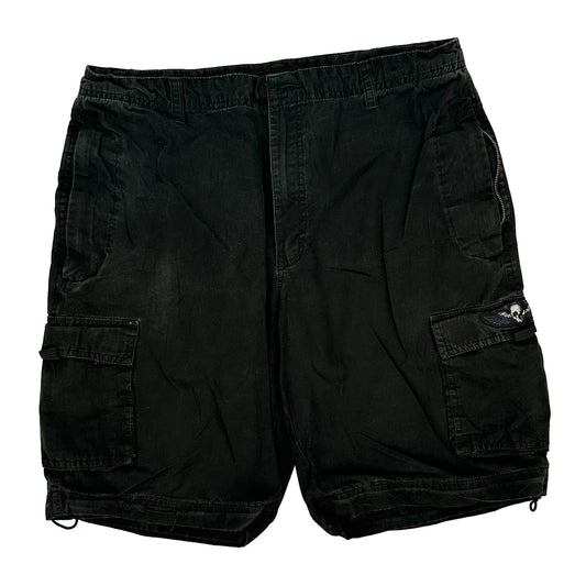 Harley Davidson Cargo Shorts - 36" Waist Black Cotton