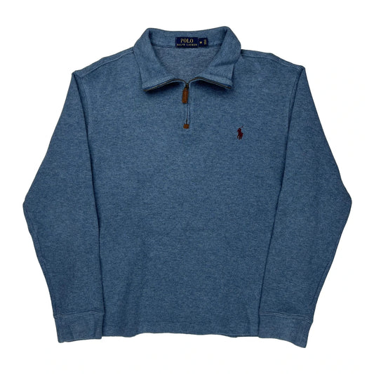 Polo By Ralph Lauren 1/4 Zip - Medium Blue Cotton