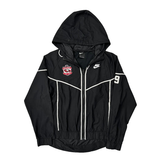 Embroidered Logo Nike Windbreaker - Large Black Polyester