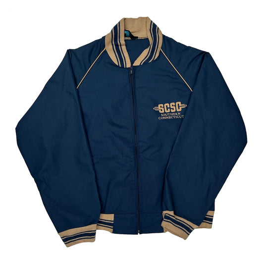 Southern Connecticut State College Champion College Varsity Jacket - Medium Beige Cotton Blend