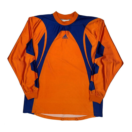 Made In USA Adidas Long Sleeve Football Shirt - Large Orange Polyester