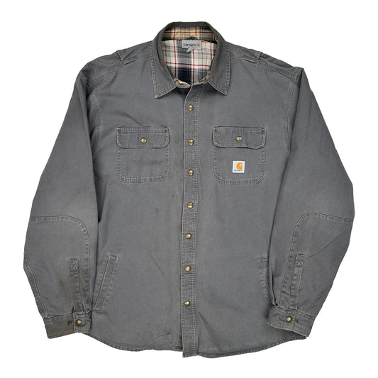 Carhartt Checked Overshirt - XL Grey Cotton